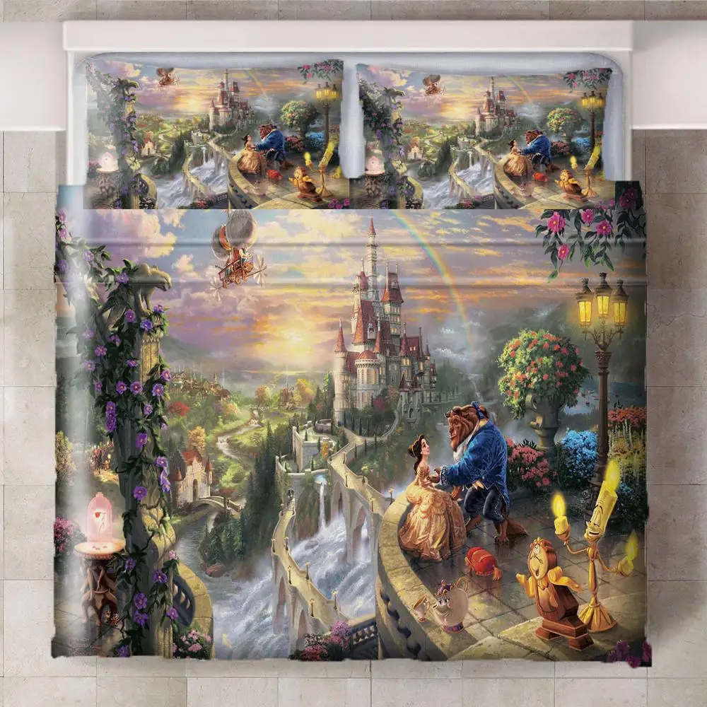 Алиса Wonderland кролик покер Аниме Печать комплект постельного белья простыня