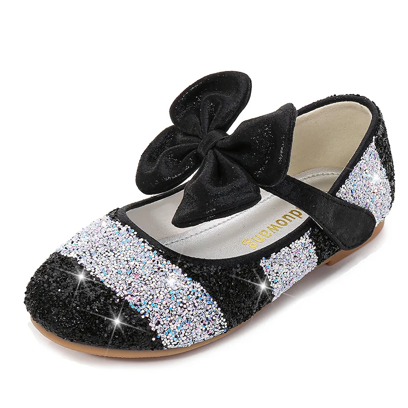 

Girls princess shoes] 2021 spring children's shoes round toe soft-soled shoes high heels crystal shoes children's casual shoes