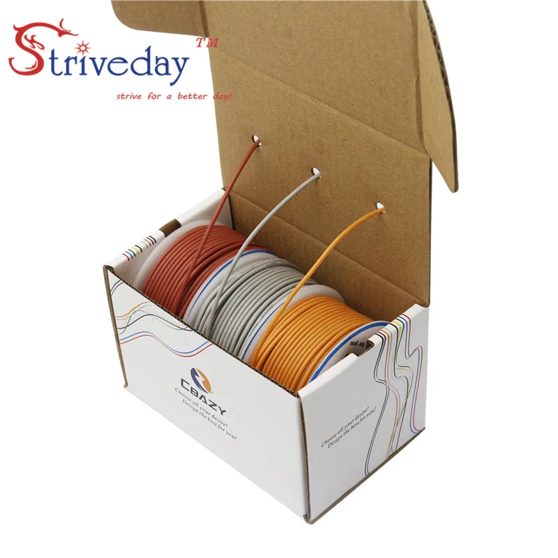

30awg 120m/box Flexible Silicone 3 color Mix package Cable Wire Tinned Copper stranded Electrical Wires DIY