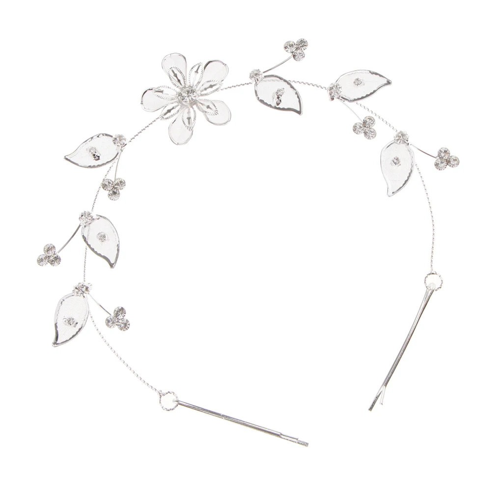 Гребень свадебный волос листья лоза цветок горный хрусталь Кристалл Шикарные