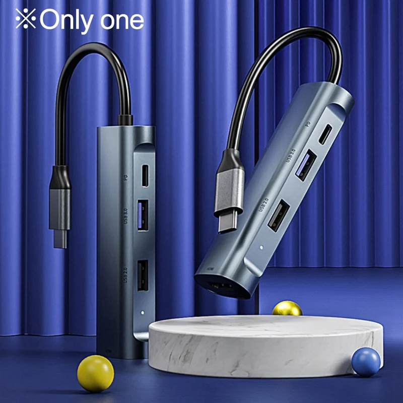 

4-In-1 Docking Station Type-C to HDMI 4K/30HZ PD USB3.0 Multi-Function Hub for Laptop