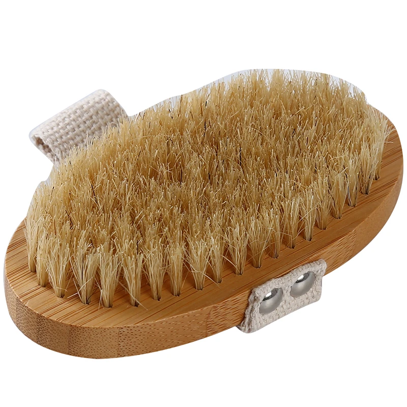 

Natural Exfoliating Bristle Bath Brush Wooden Body Massage SPA Dry Brush - Bathes Brush Set Bathing Body Brush