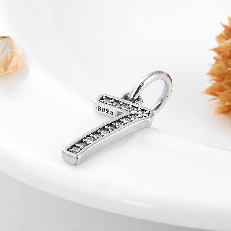 2019 модные 925 стерлингового серебра счастливый номер 7 бусины для изготовления