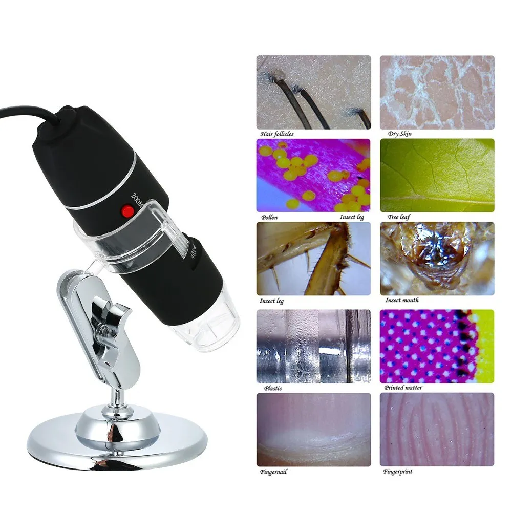 

Wireless Digital Zoom Microscope Handheld Magnifier 0.3MP Camera 8-LED Light Magnifying Glass1000X for Phone Tablet with Stand