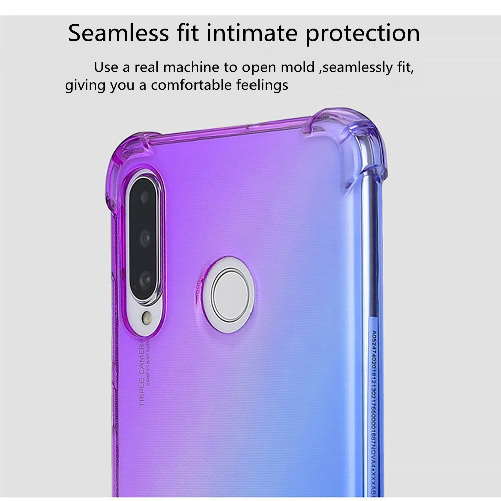 2019 Роскошный чехол для Huawei P20 Lite Модный мягкий с градиентом телефона huawei P30 Mate 20 Pro
