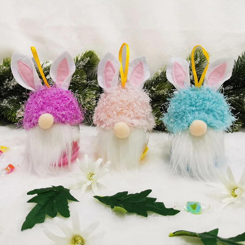 

Lovely Plush Rabbit Easter Decoration Candy Jar Rabbit-shaped Innovative Candy Can Mini Soft Plush Bunny Doll Easter Ornament