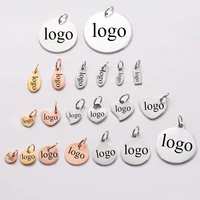 50pcslot stainless steel blank stamping tags for custom logo charms diy for necklace jewelry makings wholsale