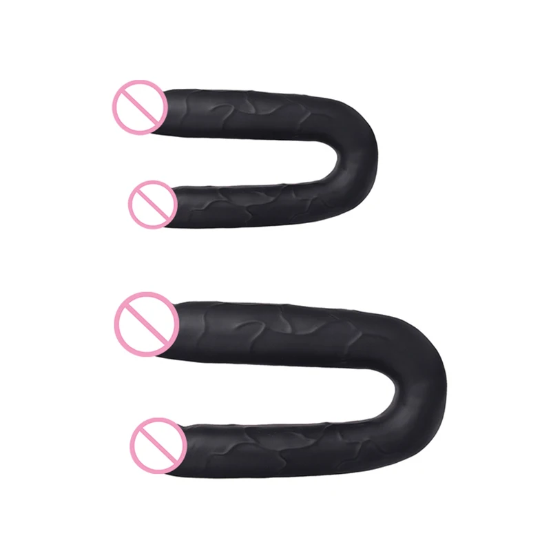 Soft Silicone U Shape Double ended Dildo Flexible Huge Dual dong for Lesbian Fake dick Artificial Penis Sex toys Woman | Красота и