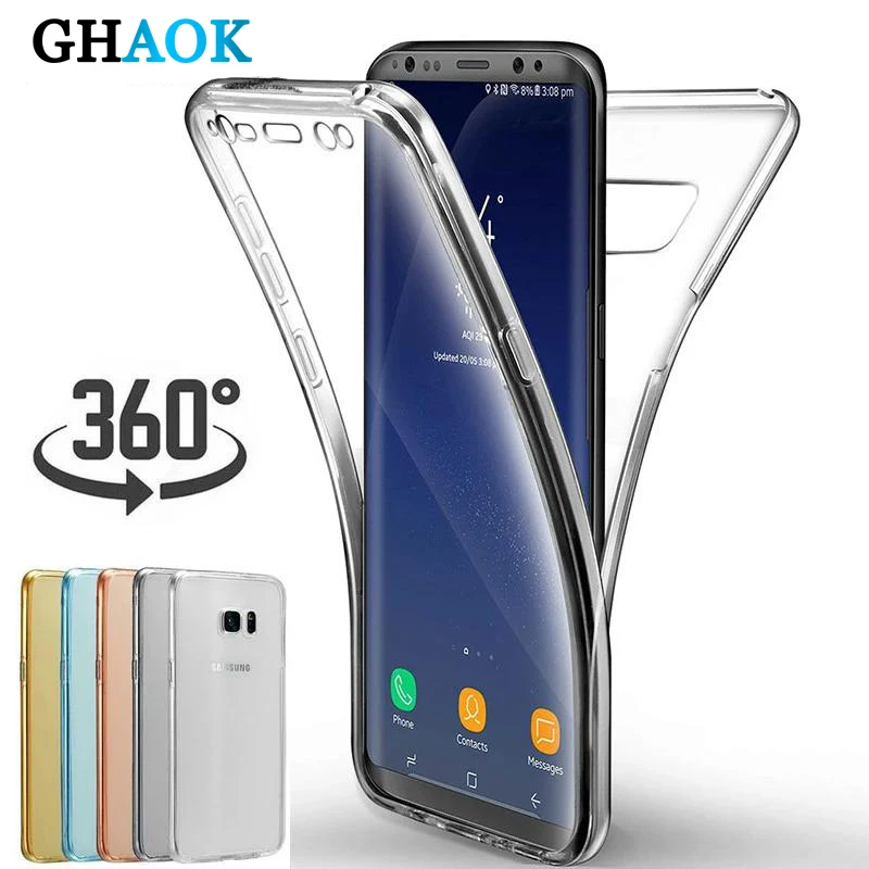 Чехол 360 для Samsung Galaxy Note 10 Pro 9 8 S10E S10 S9 S8 Plus S7 S6 Edge S5 мягкий чехол из ТПУ A10 A30 A40 A50 A60 A70