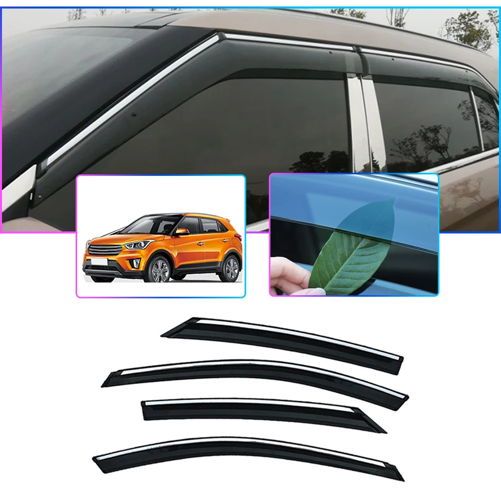 MyHung Car Styling For Hyundai IX25 Creta Smoke Window Sun Rain Visor Deflector Guard Accessories 2014 2015 2016 2017 2018 4PCS