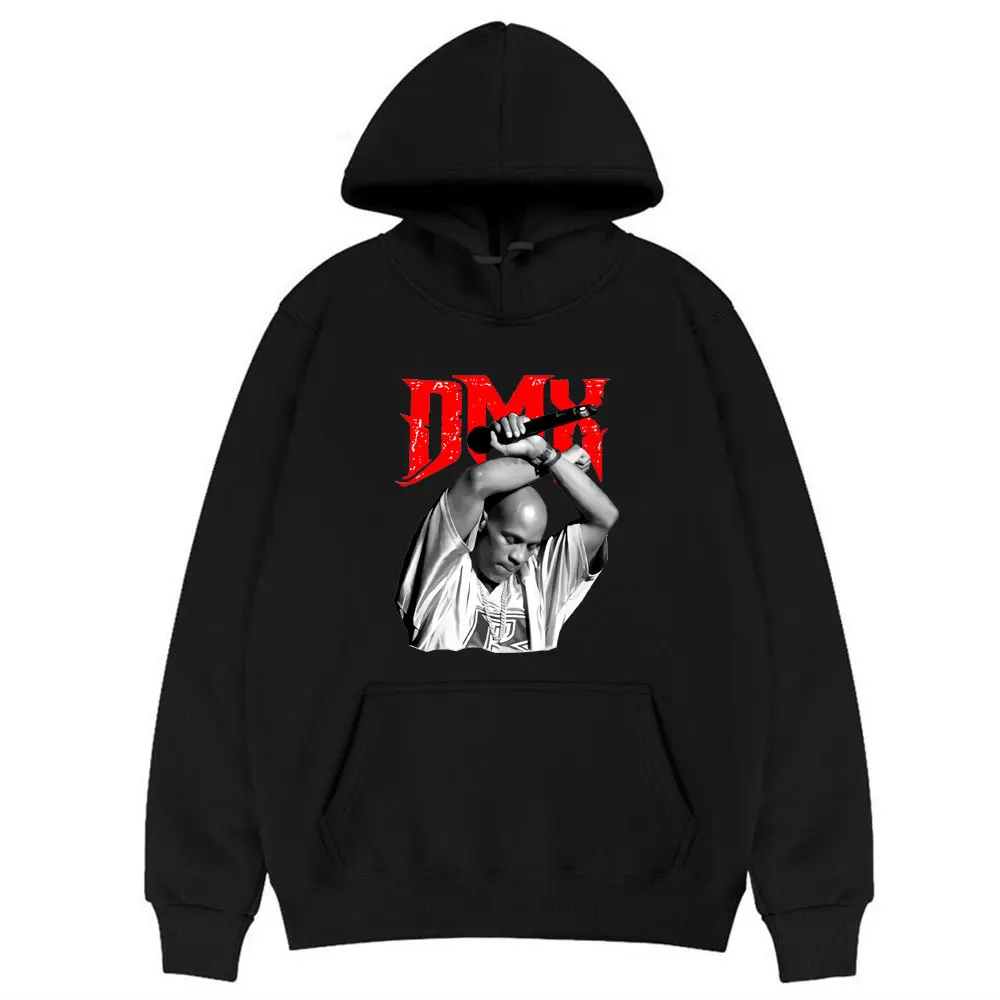 

American Rapper Dark Man X Hooded Sweatshirt Punk Men's Hip Hop Streetwear Women Black Basic Tops Fashion DMX Hoodie Tracksuit