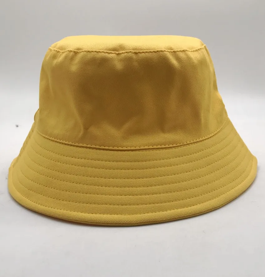 

fashion parent Kids Summer reversible Bucket Hat solid color sun hat Beach UV Protection Round Top snapback Cap