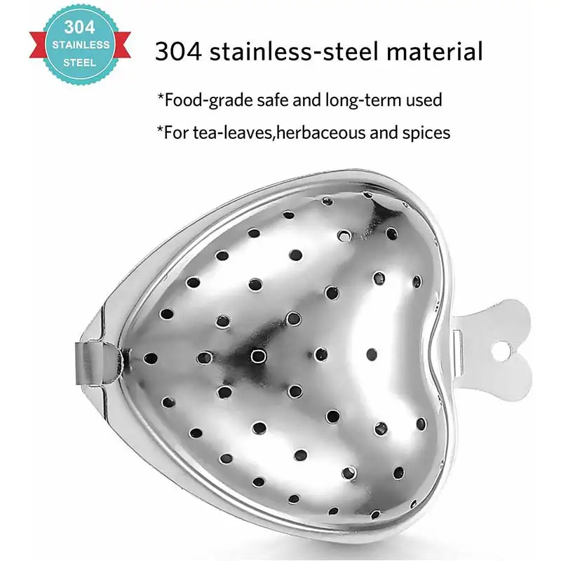 1 шарик для чая в форме сердца из нержавеющей стали прост использовании и чистке.