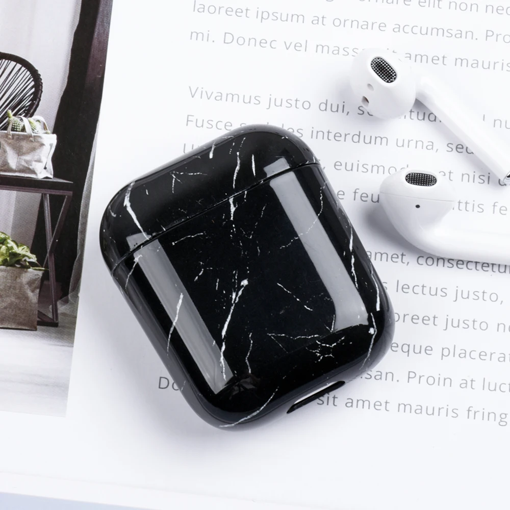 09 Мраморные Чехлы для оригинального Apple Airpods чехол Аксессуары милый чехол для Apple Airpods 2 Air Pods 1 рукав коробка для наушников Coque - Цвет: 09