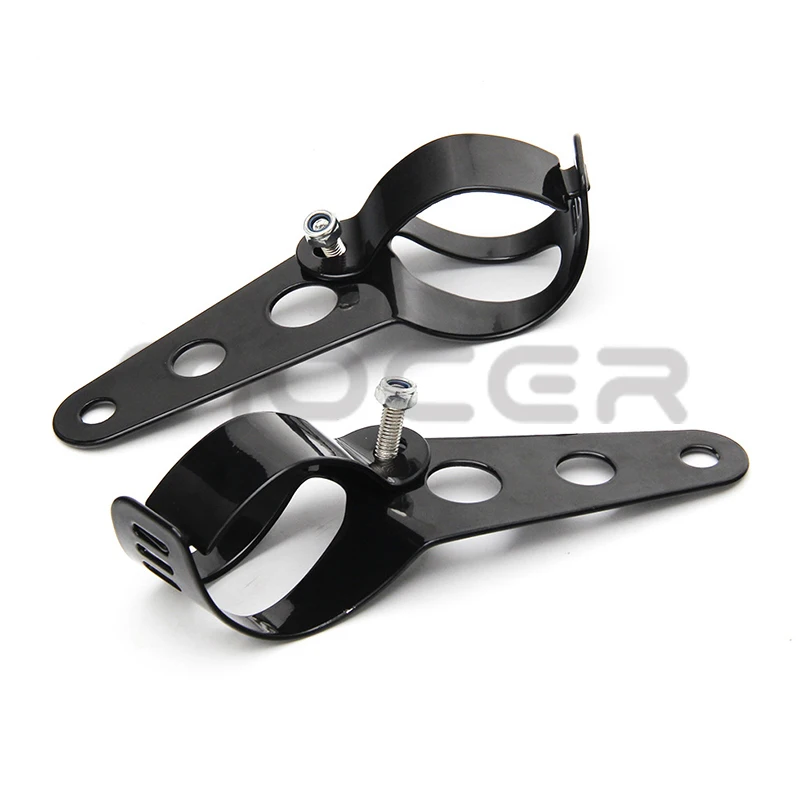 

Универсальная черная/Серебристая фара Боковое крепление модифицированный зажим кронштейны держатель для мотоцикла универсальный кронштейн для мотоцикла