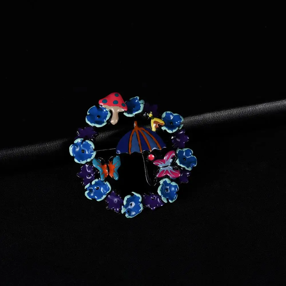 Cring Coco странная вещь Брошь Мода желтый эмаль цветок бабочка брошь в виде зонтика