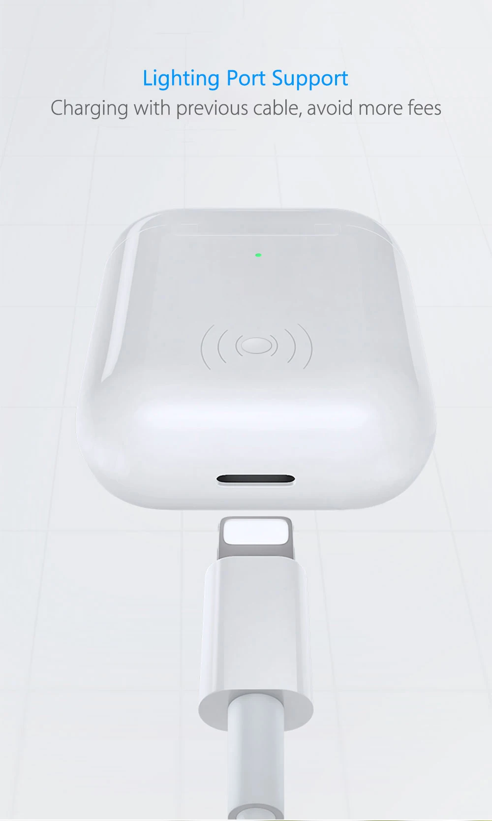Qi беспроводной зарядный чехол, сменный для Airpods 450 мАч, Bluetooth зарядка с сопряжением, всплывающее окно для Airpods Pod Pods 1 2