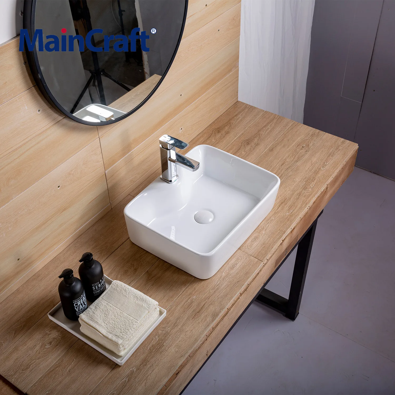 Прямоугольная керамическая раковина для ванной комнаты белая раковины