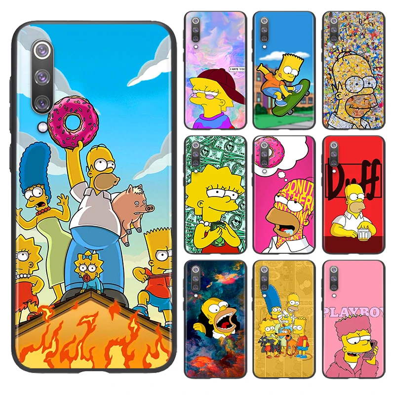 

The Simpsons For Xiaomi Mi 11i 11 10T 10i 9T 9 Note 10 Ultra Lite Pro 5G SE Black Soft TPU Phone Case Funda Capa
