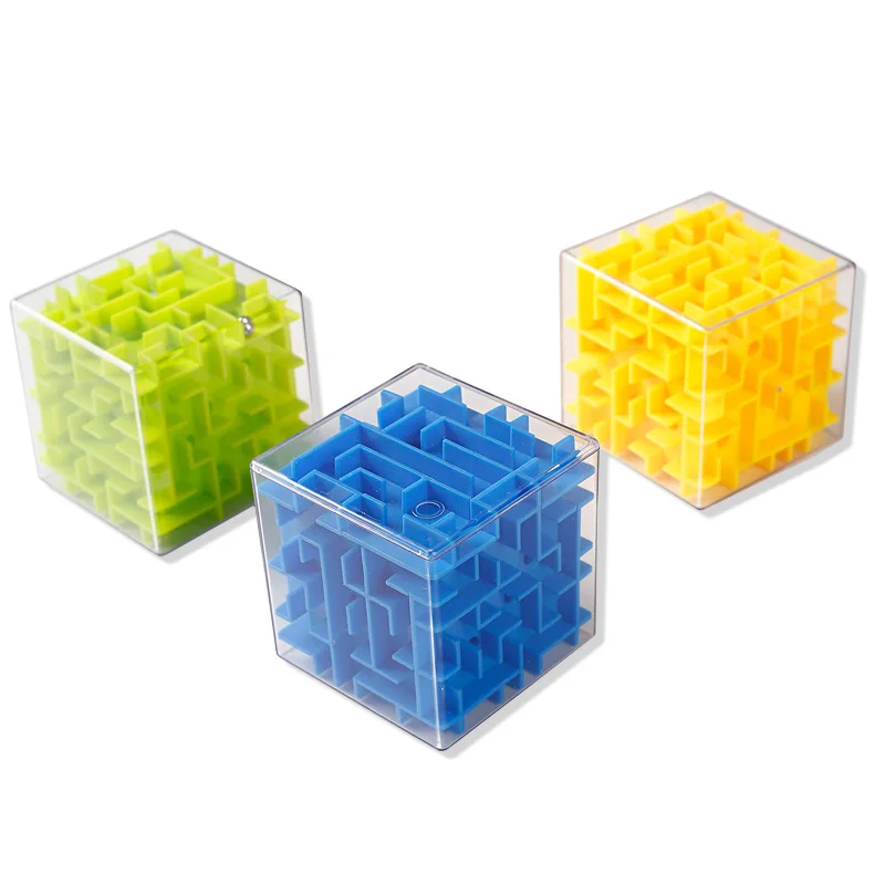 

3D Transparent Six-sided Maze Magic Cube Puzzle Speed Cube Rolling Ball Game Cubos Maze Kids Toys for Children Educational