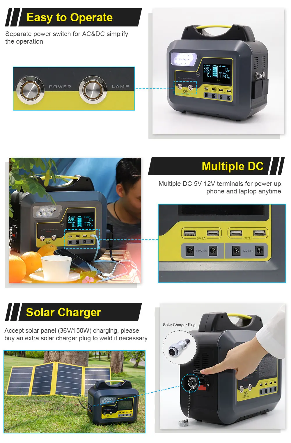 BOSSCAT AY-006 500 Вт наружная портативная электростанция power Bank генератор UPS с AC DC USB выход съемный аккумулятор