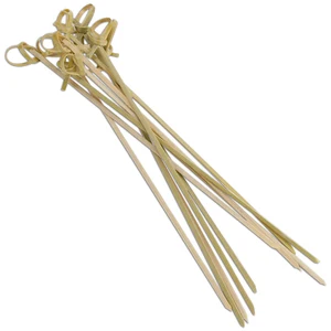 Одноразовая посуда для коктейлей, 200 мм, Бамбуковая шпажка для фруктов, 150 шт.упаковка