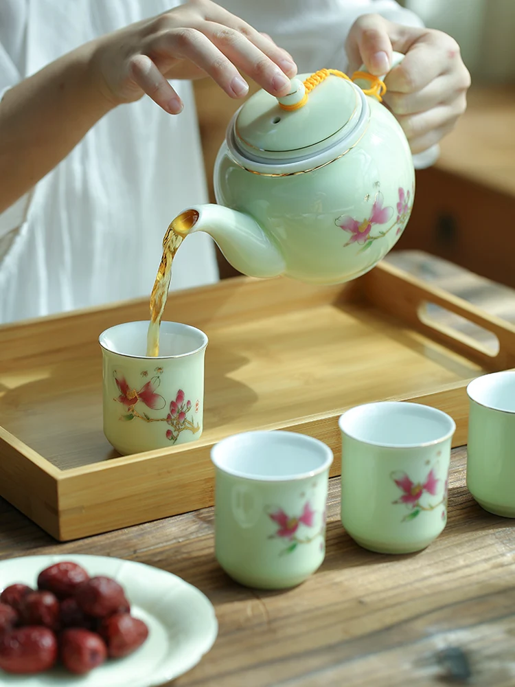 

Chinese 650ml Tea Pot Ceramic Round Handmade Oolong Puer Green Tea Kung Fu Tea Pot Kettle Tea Ceremony Juego De Te Teaware 50