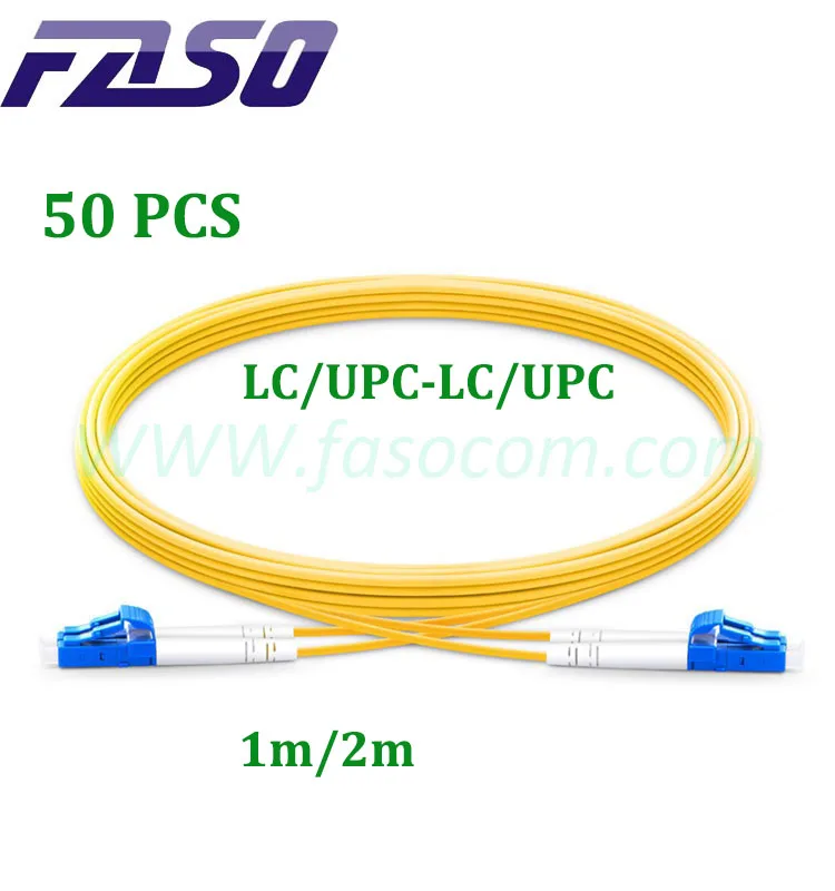 

FASO 50Pcs 1m/2m LC/UPC-LC/UPC DX Core Optical Fiber Jumper Single Mode G652D FIber Optic Patch Cord 3.0mm Yellow LSZH Jacket