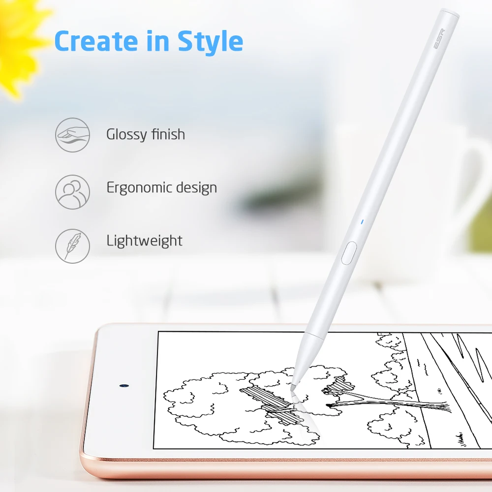 Стилус ESR для 2020 iPad Pro 12 9/11 7th/Air3 Mini 5 Высокочувствительный 2 е поколение умный