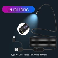 newest dual lens endoscope 2mp 1080p hd for usb c android phone endoscope camera 8mm waterproof head with light borescope