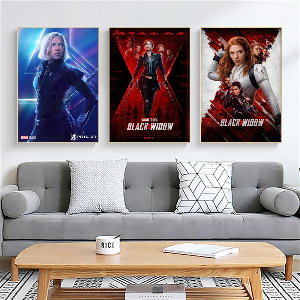 Постер фильма черная вдова 2021 картины на холсте Marvel мстители Настенная картина