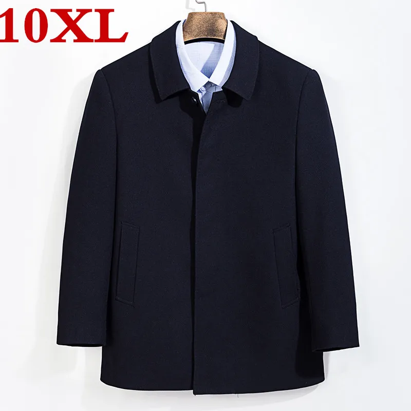 

8XL size new 7XL large Men Windbreak Winter Fashion Mens Overcoat Wool Quality Thick Warm Trench Male Woolen Coat