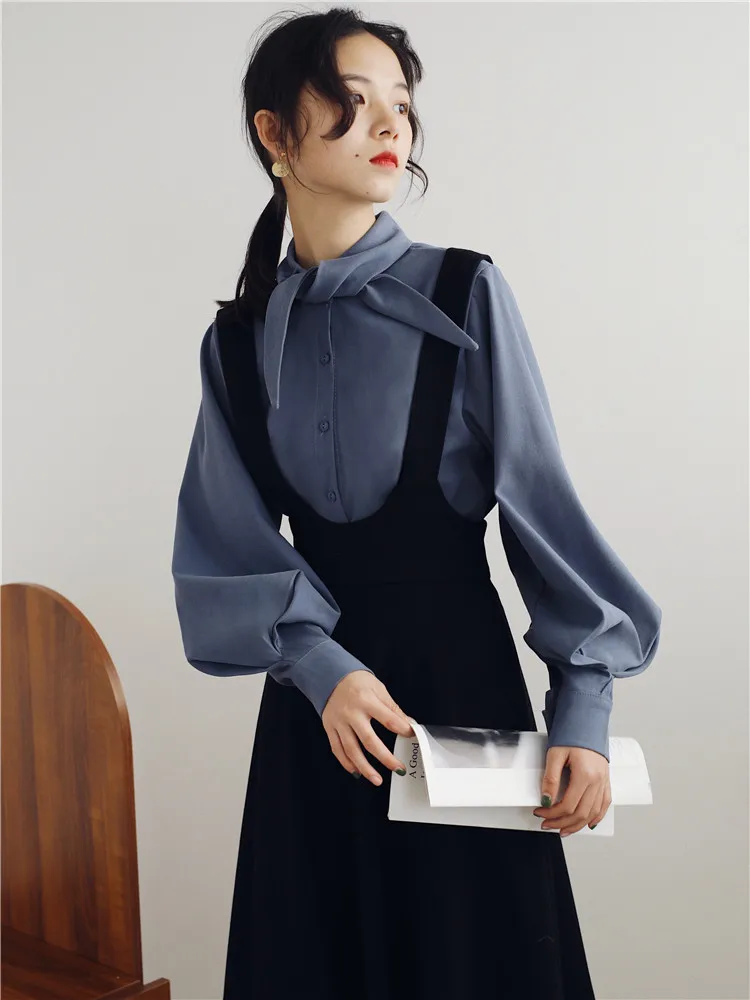 Женский комплект одежды из двух предметов длинная рубашка с рукавами-фонариками