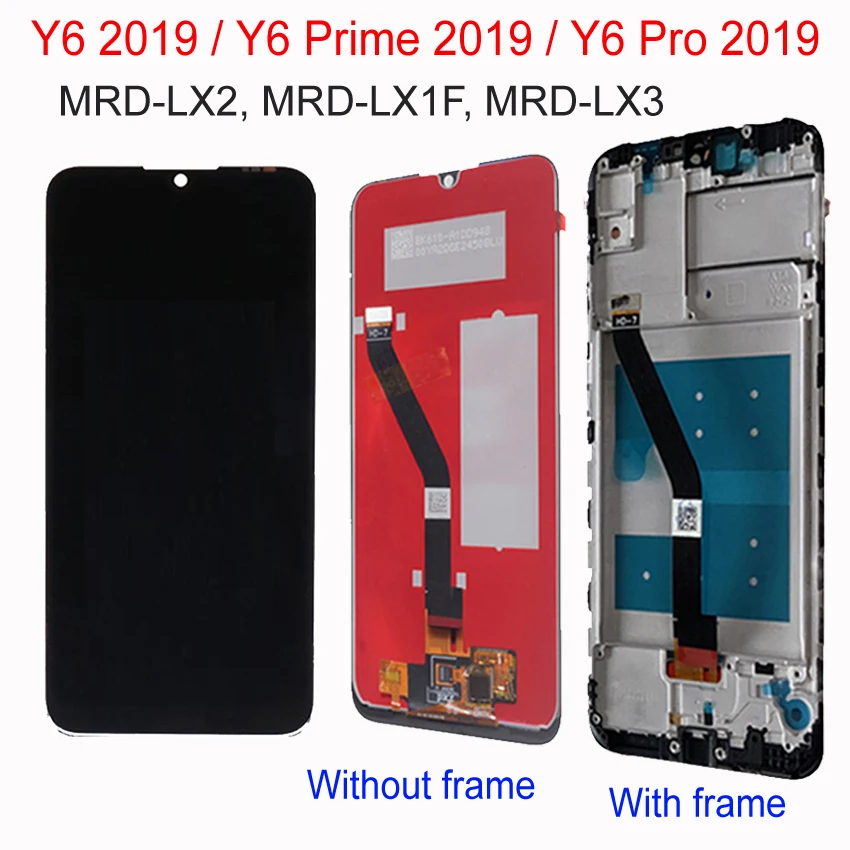 

6.09"AAA Original For Huawei Y6 Prime 2019 Y6 Pro 2019 Y6 2019 MRD-LX1f LCD Display Touch Screen Digitizer Assembly + Frame