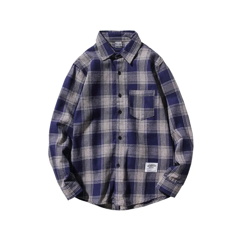 

Casual Brand Men'S Plaid Shirts Long Sleeves 2020 New Spring Autumn Plus OverSized M-5XL