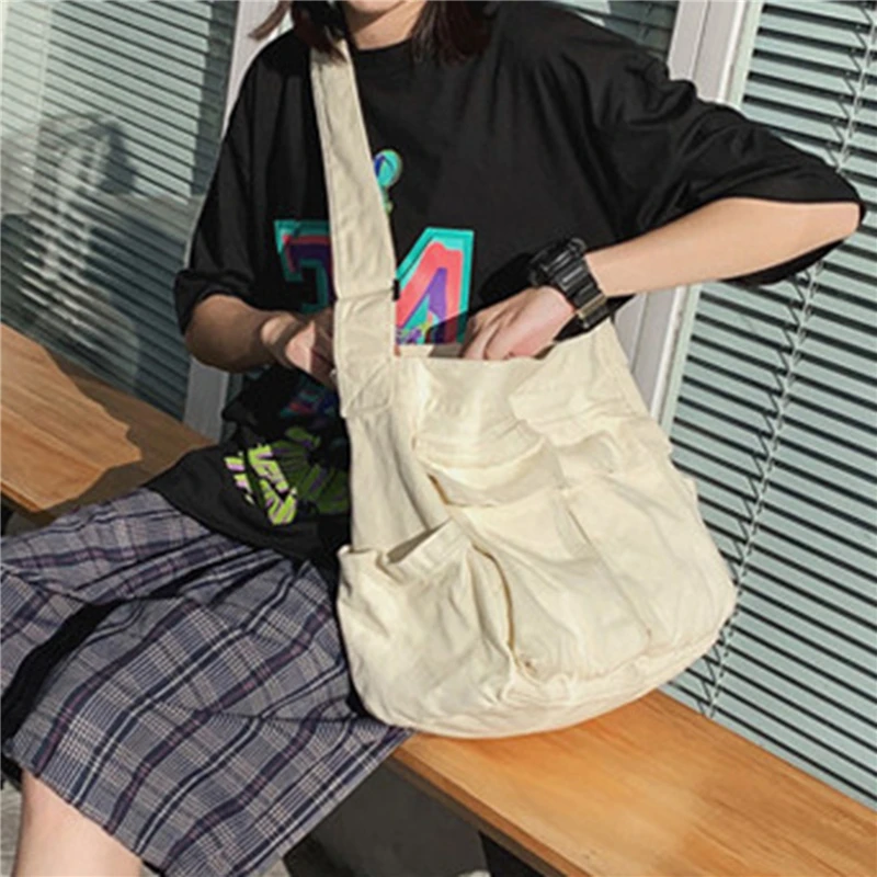 

Вместительные холщовые сумки на плечо, однотонная Мягкая джинсовая сумка для отдыха или путешествий для женщин, модная зимняя сумка на фетр...