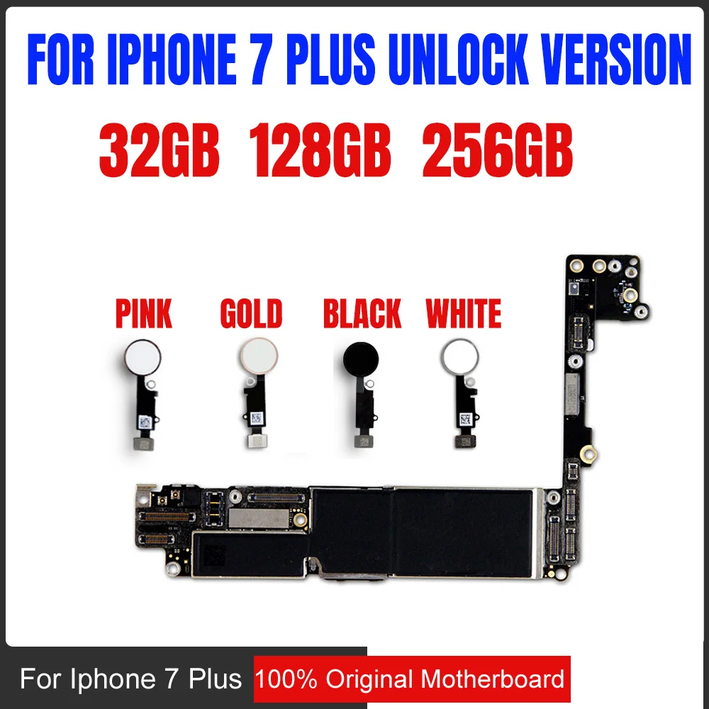 128 ГБ для iphone 7 Plus материнская плата, оригинальная разблокированная материнская плата для iphone 7 5,5 дюймов без/с сенсорным ID 32 Гб 256 ГБ
