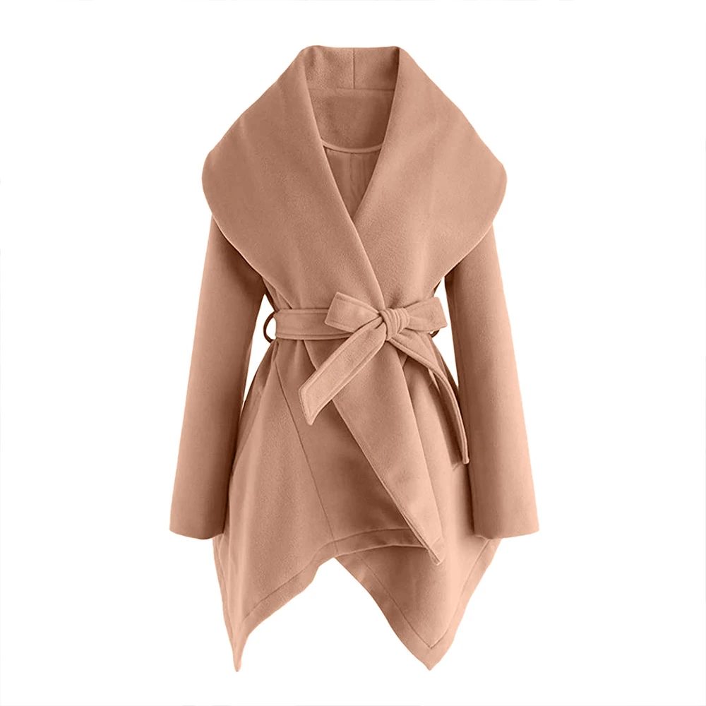 

Diiwii Women Coats Notched Collar Solid Color Outerwear Casual Crop Cardigan Boyfriend Style Clothes Autumn