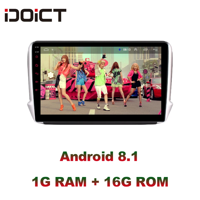 Автомобильный DVD плеер IDOICT Android 8 1 GPS навигация Мультимедиа для peugeot 2008 208 Радио 2014