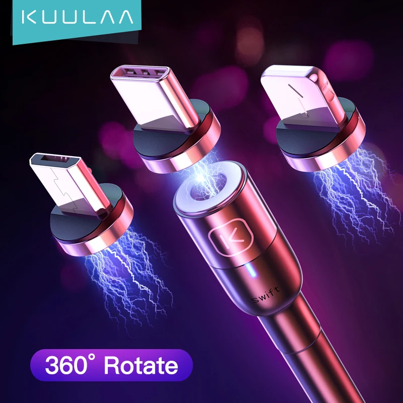 Магнитный кабель KUULAA Micro USB Type C для iPhone Xiaomi Android быстрая зарядка зарядный провод