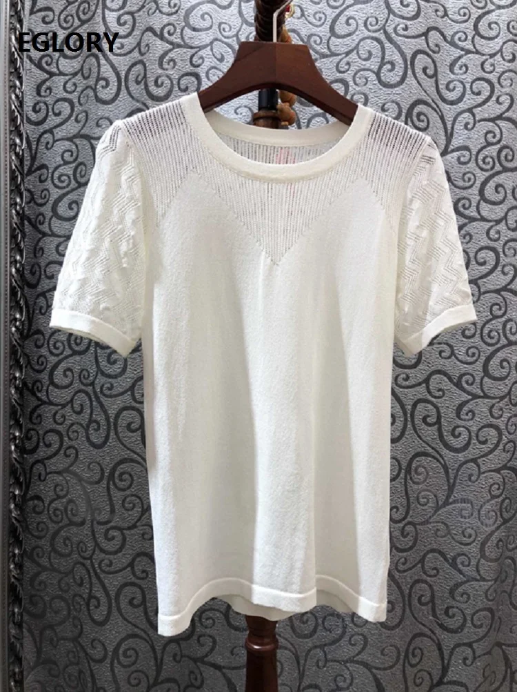 Женские вязаные топы с коротким рукавом повседневные Топы И Футболки черного