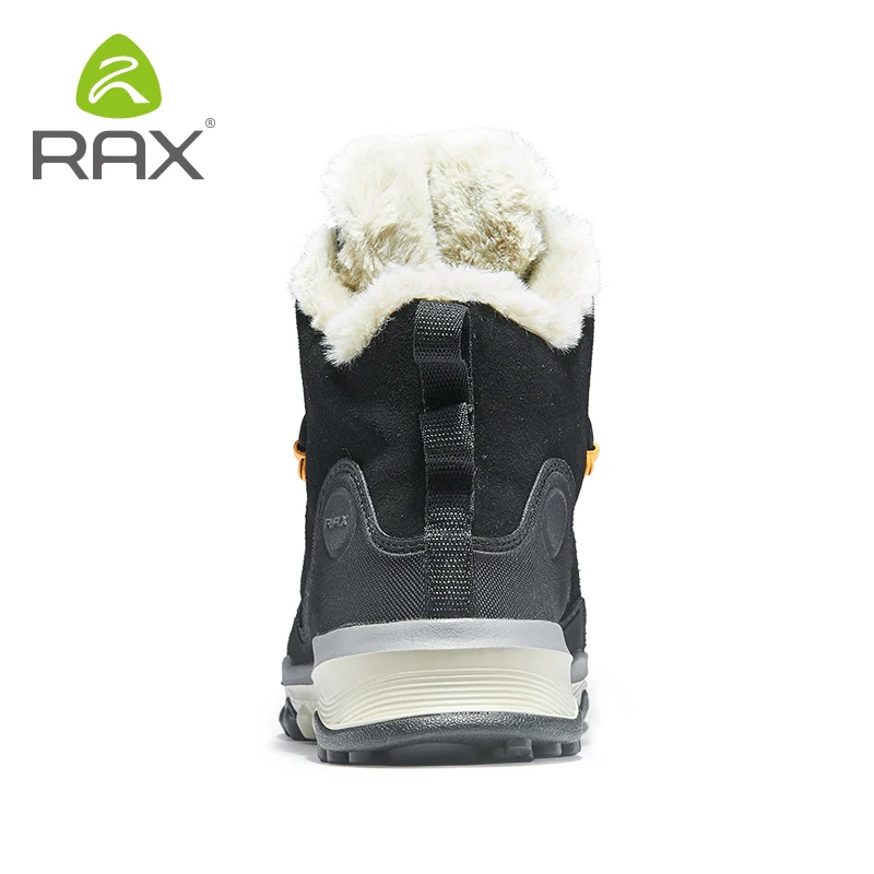 RAX Men's Hiking Shoes Latest Snowboot Anti-slip Boot Plush Lining  Mid-high Classic Style Hiking Boots for Professional Men
