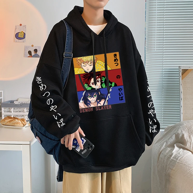 

Men's Hoodies Anime Sweater Goth Pullover Streetwear Trendyol Men Kawaii Clothes Unisex Hood Sweatshirt Male Female Black Hoodie
