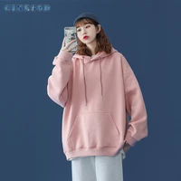 womens sweater 2021 new spring and autumn tide ins design hooded top loose korean pink thin coat sweatshirt