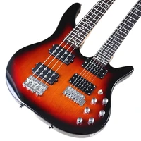 electric guitar 6 string 4 string double head bass guitar basswood body 43 inch high gloss guitar new arrival with small flaw