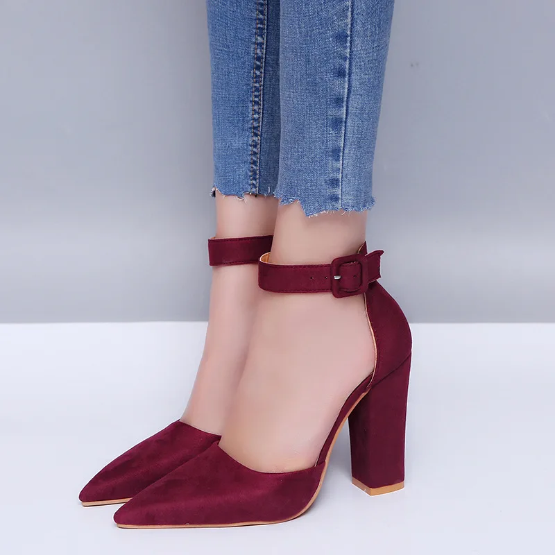 Женские Классические Босоножки на каблуке 12 см красные туфли лодочки платформе