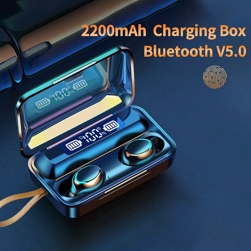

F9 TWS Wireless Bluetooth Earphones Headphones 5.0 Touch Binaural Call Waterproof Earphone with 2000mAh Charging Box for Phone