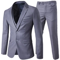 suit jacket pants 3 pieces sets 2020 fashion men business suits male blazers coat trousers waistcoat s 6xl