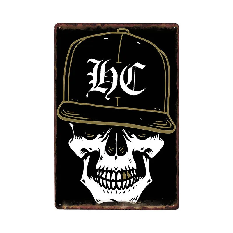 Металлический жестяной знак в виде черепа настенный постер винтажная шикарная