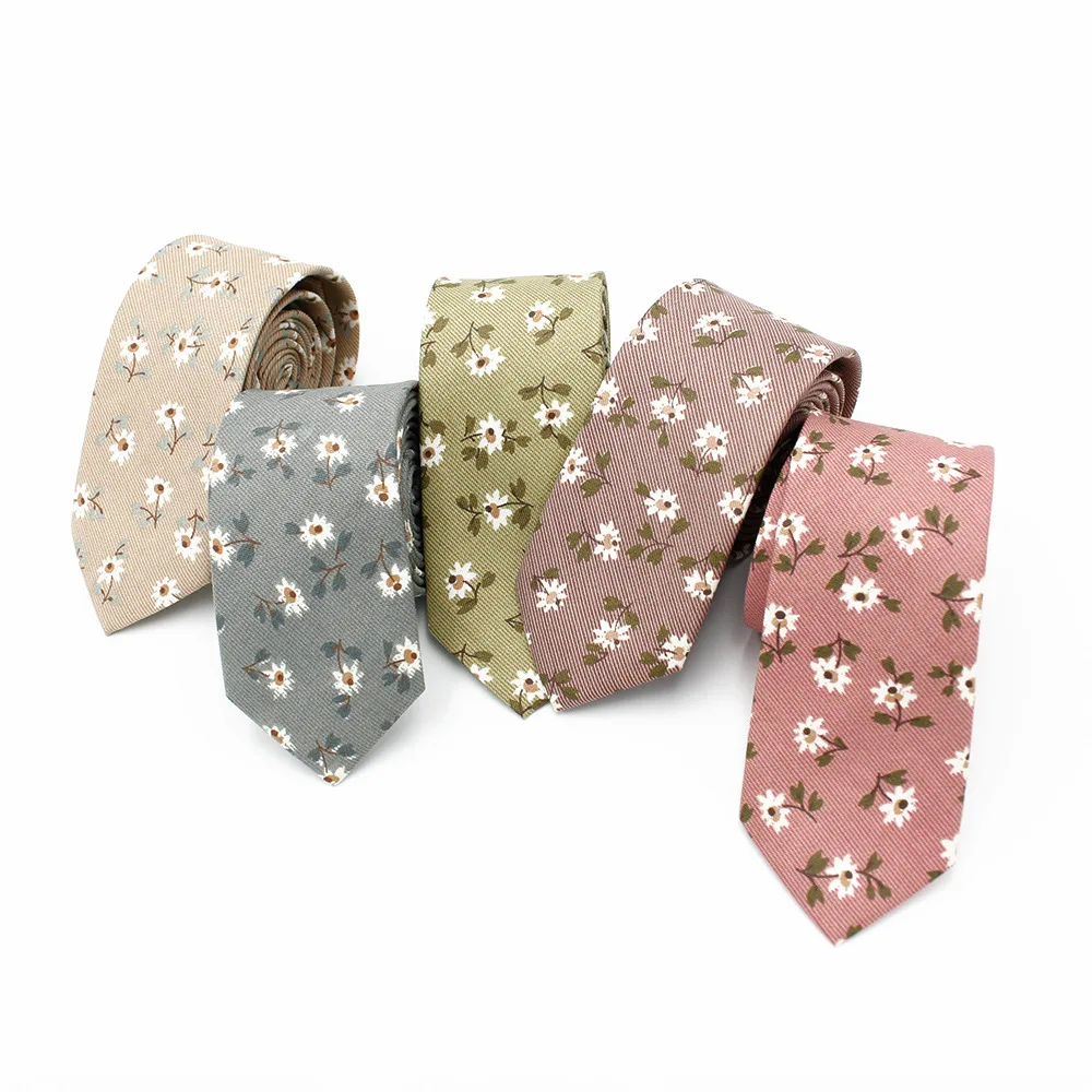 

Sitonjwly 6cm Neck Tie for Men Suit Skinny Necktie Polyester Floral Printed Business Bowtie Tie Shirt Accessories Custom Logo